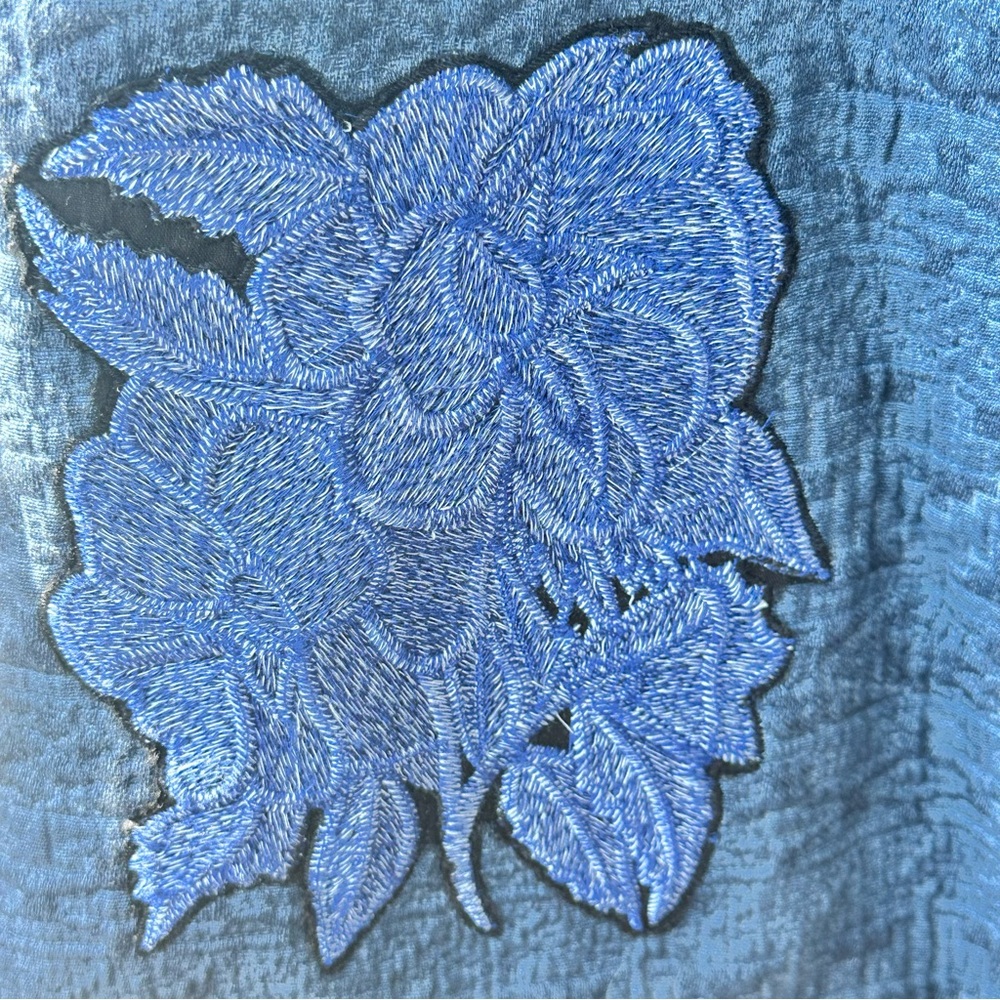 Zara Home Blue Wrap Jacket with Floral Embroidery - Picture 5 of 7